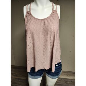 5/$25 SALE! SHEIN Mauve Eyelet Cami | Double Spaghetti Strap | Size XL